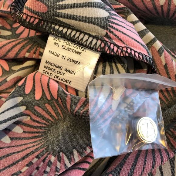 Tracy Negoshian Shelby Layered Flowers black pink gray shift dress Medium NWT - Picture 8 of 14